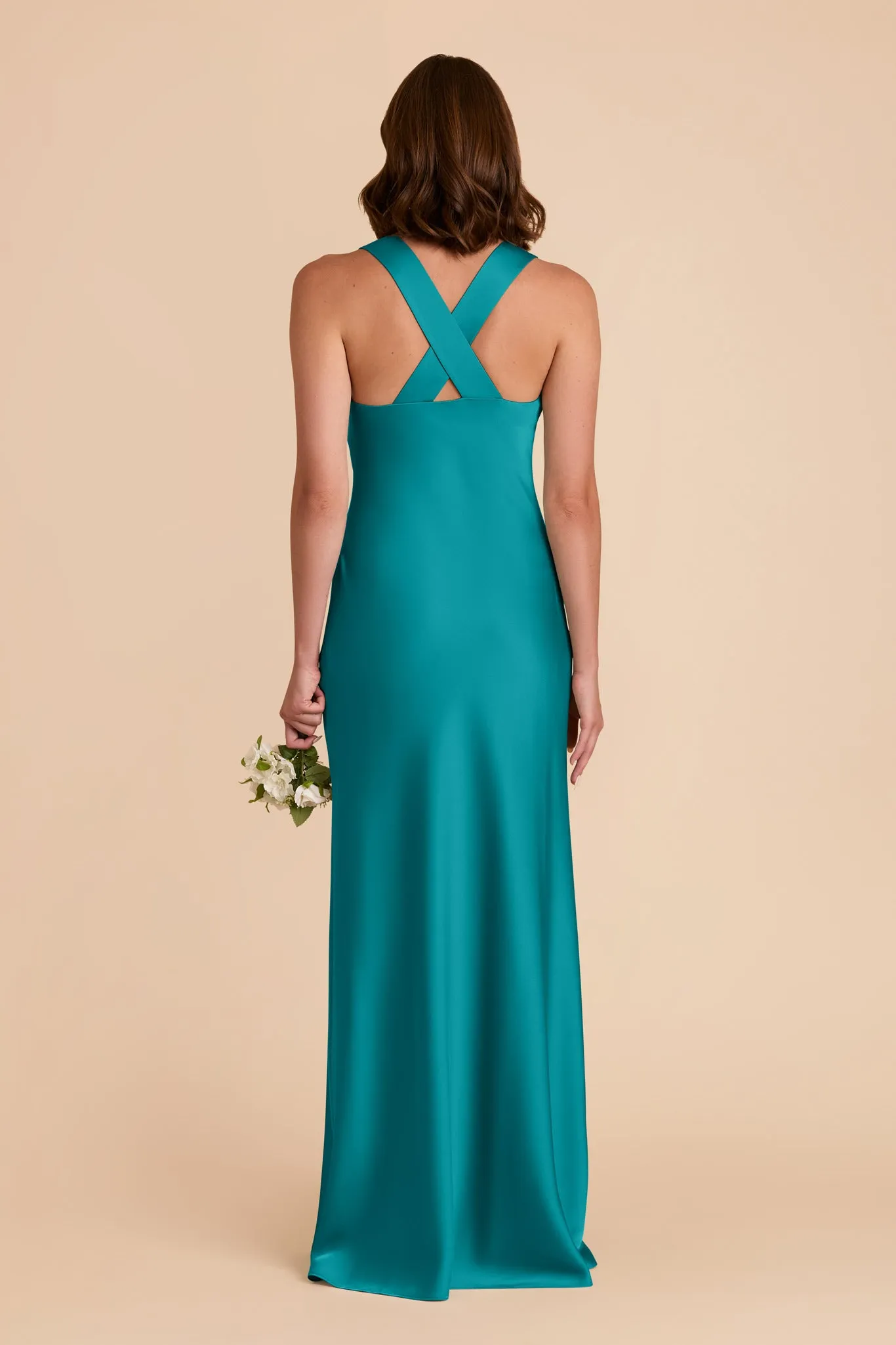 Veronica Matte Satin Dress - Teal sold by Birdy Grey product image thumbnail 4