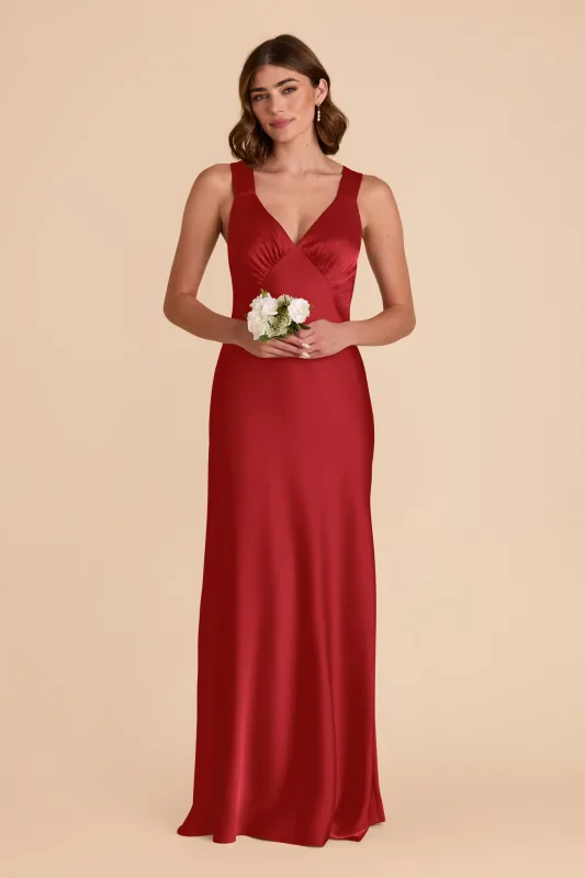 Veronica Matte Satin Dress - Ruby Red sold by Birdy Grey