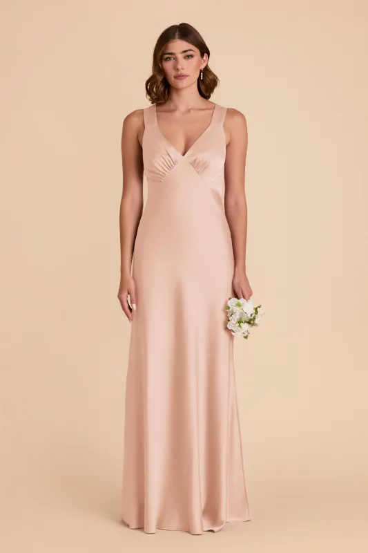 Veronica Matte Satin Dress - Rose Gold sold by Birdy Grey