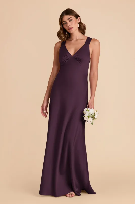 Veronica Matte Satin Dress - Plum sold by Birdy Grey