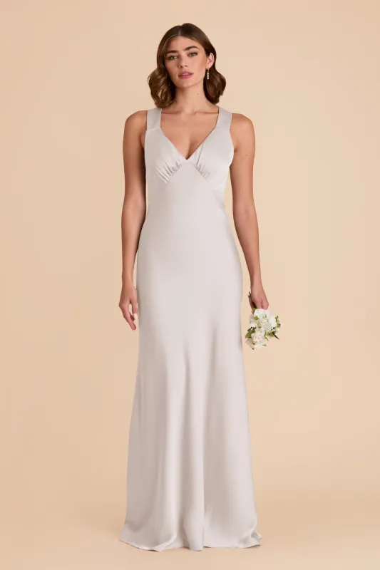 Veronica Matte Satin Dress - Platinum sold by Birdy Grey