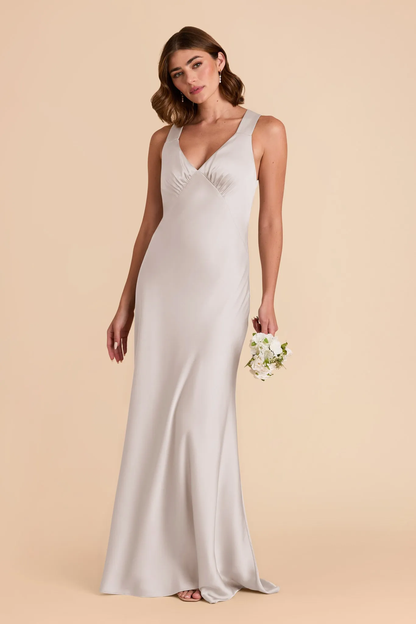 Veronica Matte Satin Dress - Platinum sold by Birdy Grey product image thumbnail 4