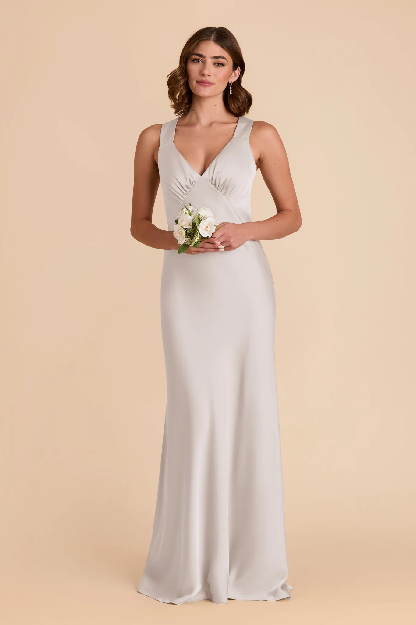 Veronica Matte Satin Dress - Platinum sold by Birdy Grey product image thumbnail 3