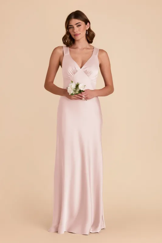 Veronica Matte Satin Dress - Pale Blush sold by Birdy Grey