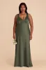 Veronica Matte Satin Dress - Olive sold by Birdy Grey
