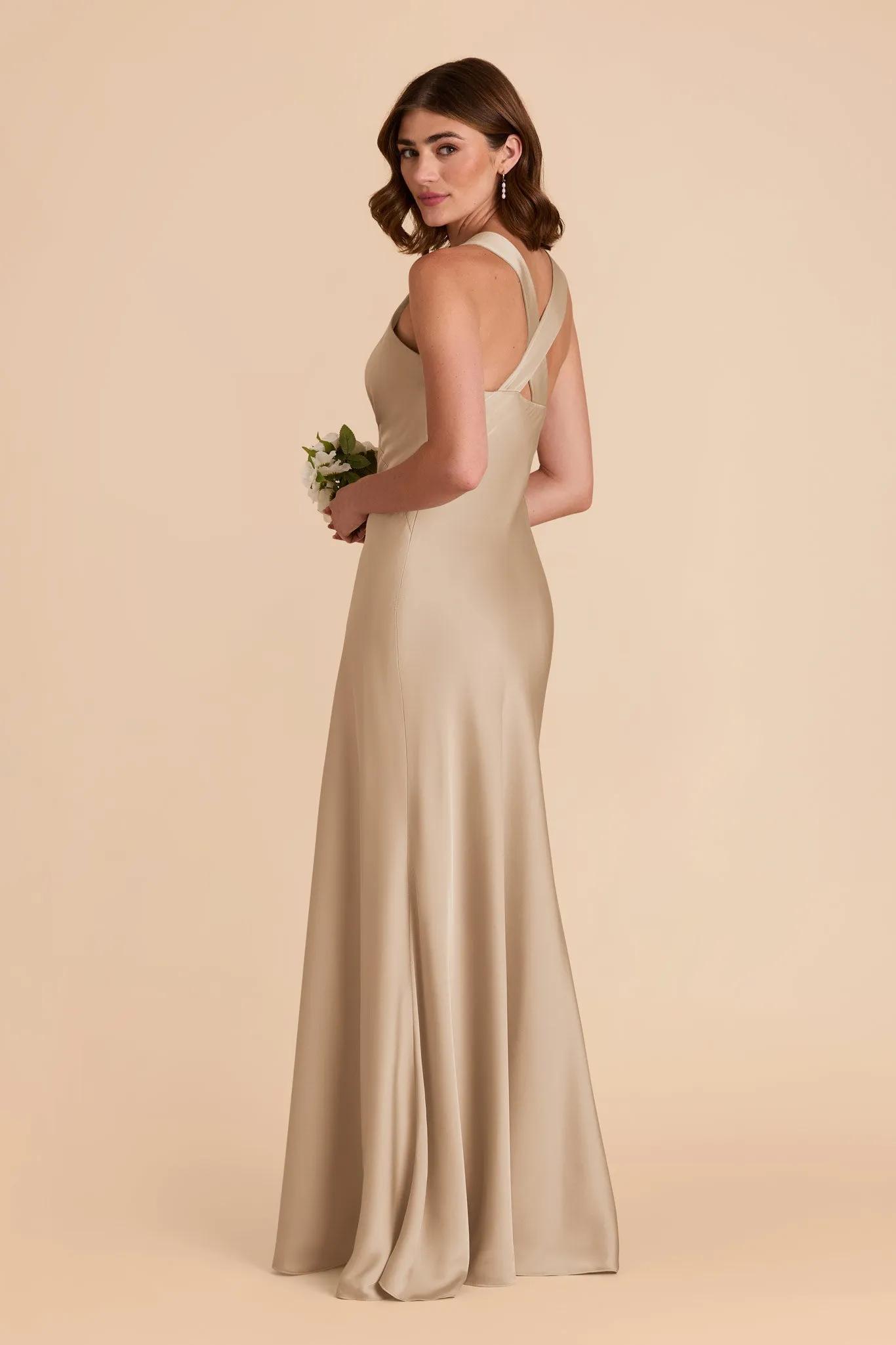 Veronica Matte Satin Dress - Neutral Champagne sold by Birdy Grey product image thumbnail 5
