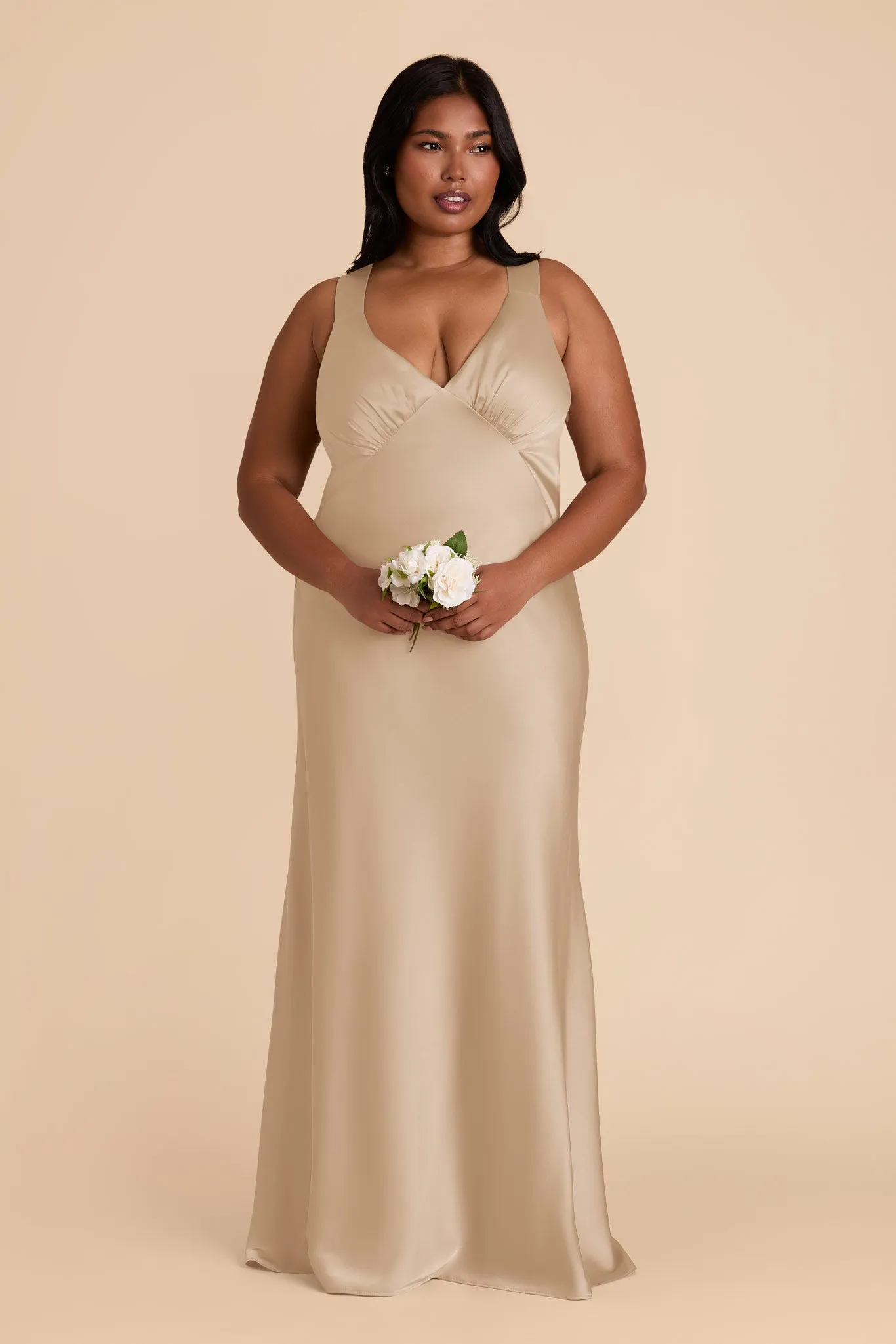 Veronica Matte Satin Dress - Neutral Champagne sold by Birdy Grey product image thumbnail 2