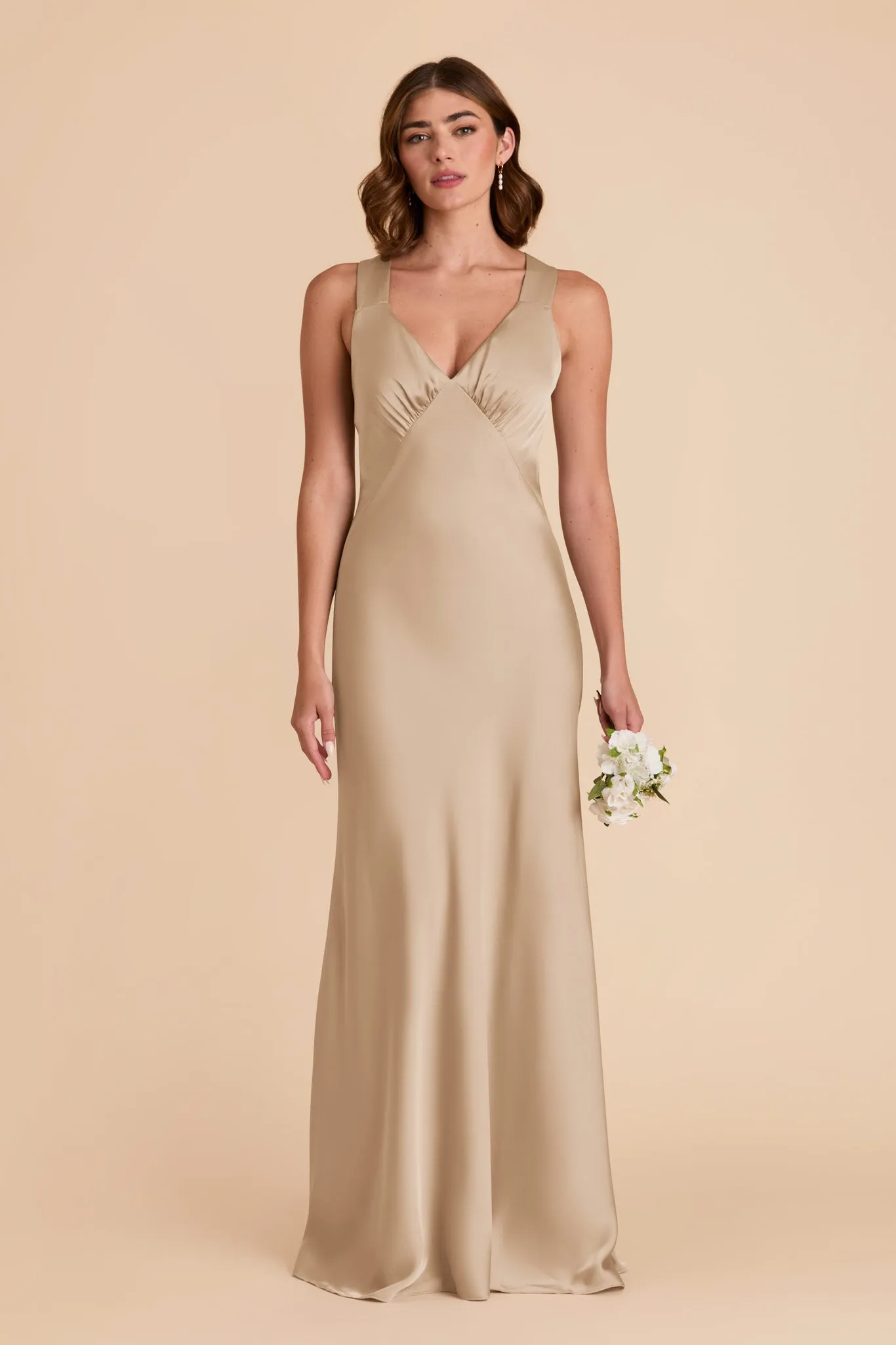 Veronica Matte Satin Dress - Neutral Champagne sold by Birdy Grey product image thumbnail 3