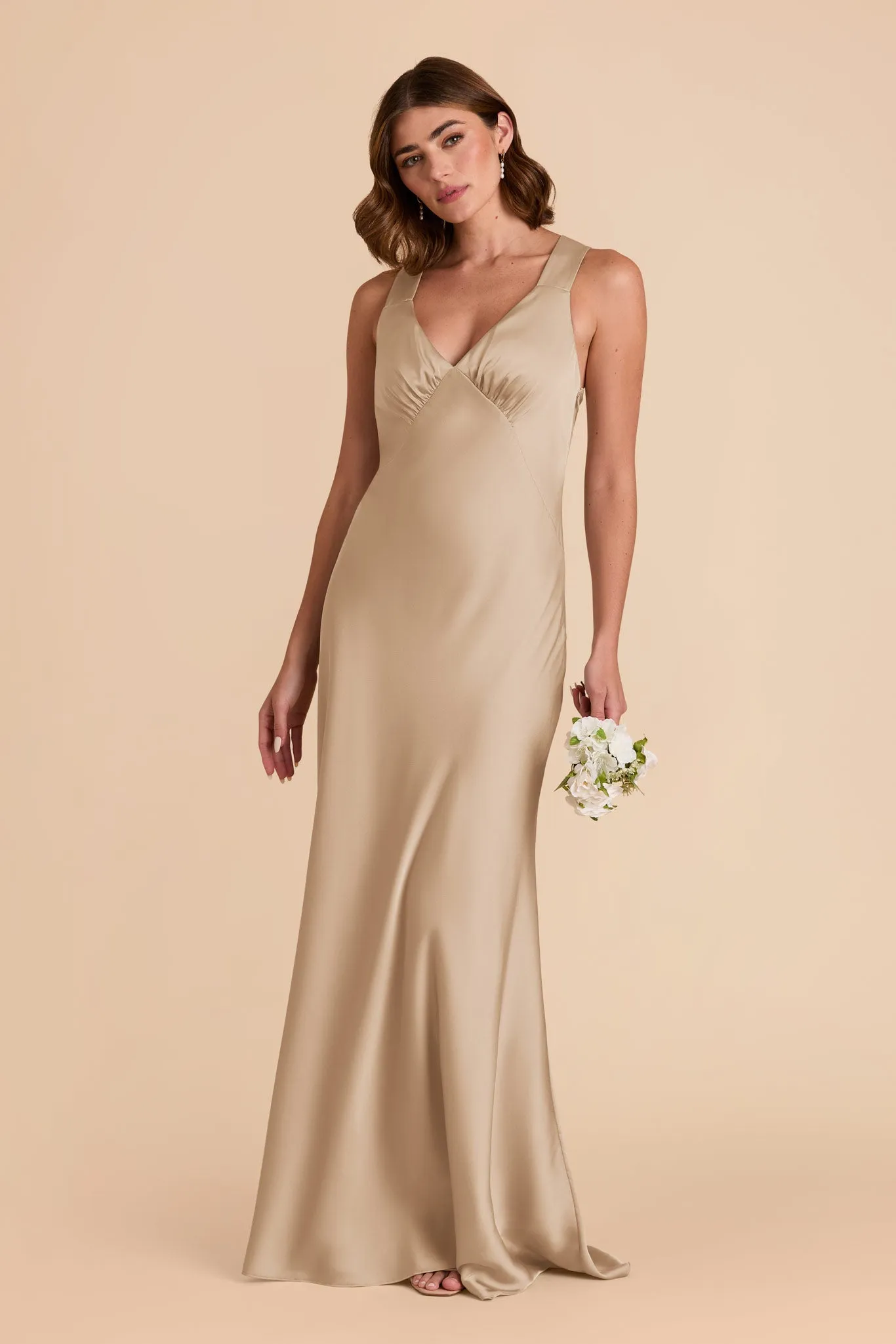 Veronica Matte Satin Dress - Neutral Champagne sold by Birdy Grey product image thumbnail 4