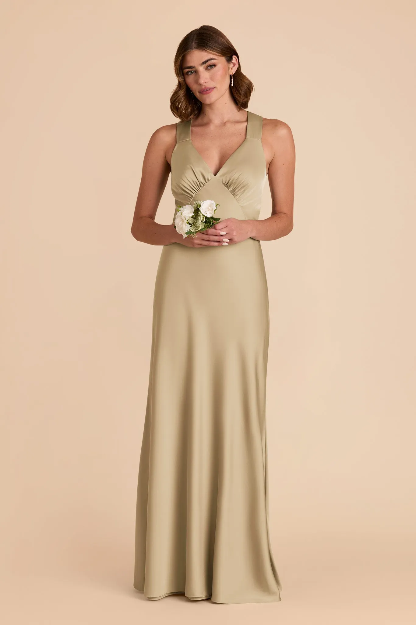 Veronica Matte Satin Dress - Moss Green sold by Birdy Grey product image thumbnail 4