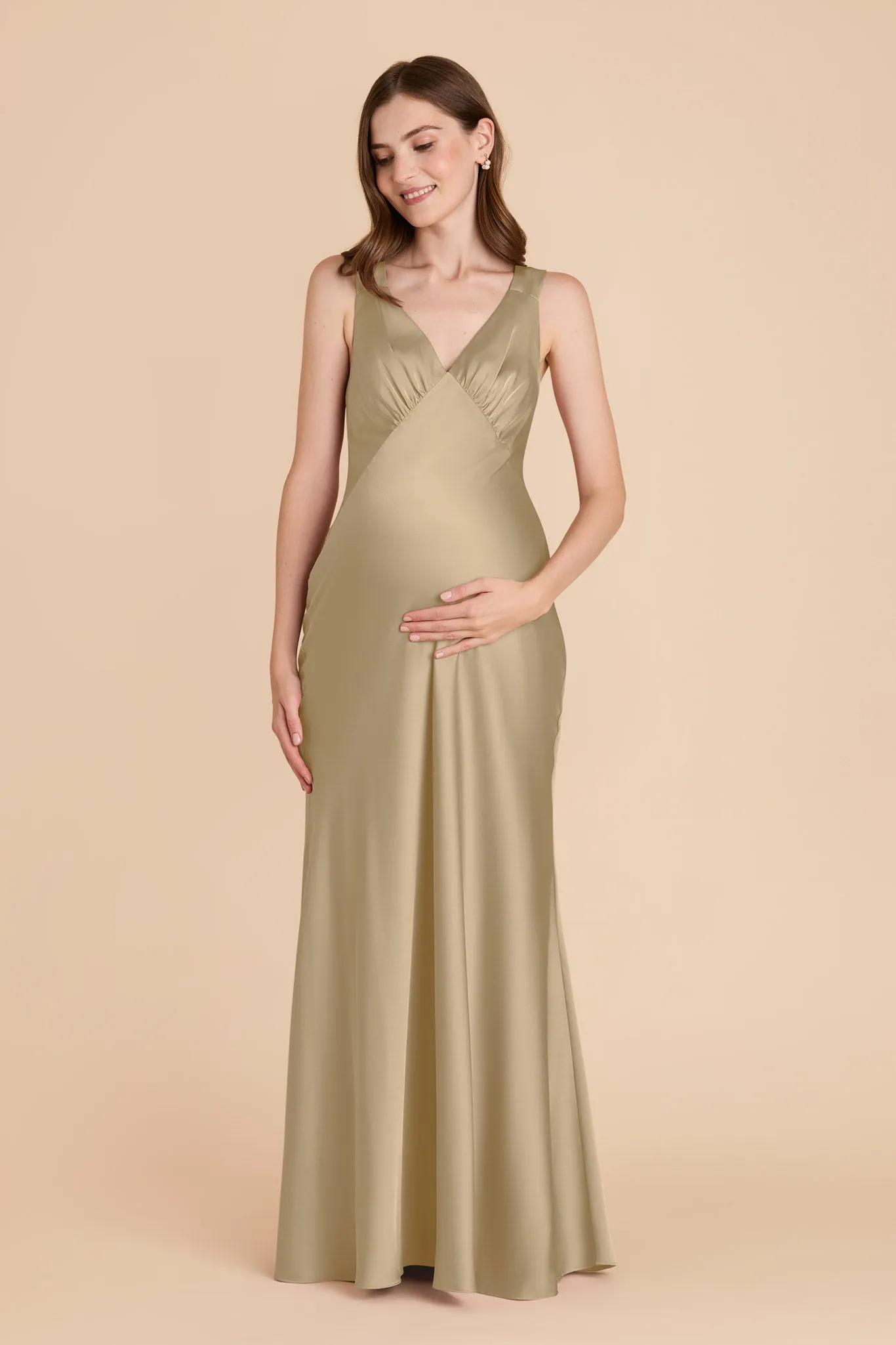 Veronica Matte Satin Dress - Moss Green sold by Birdy Grey product image thumbnail 2