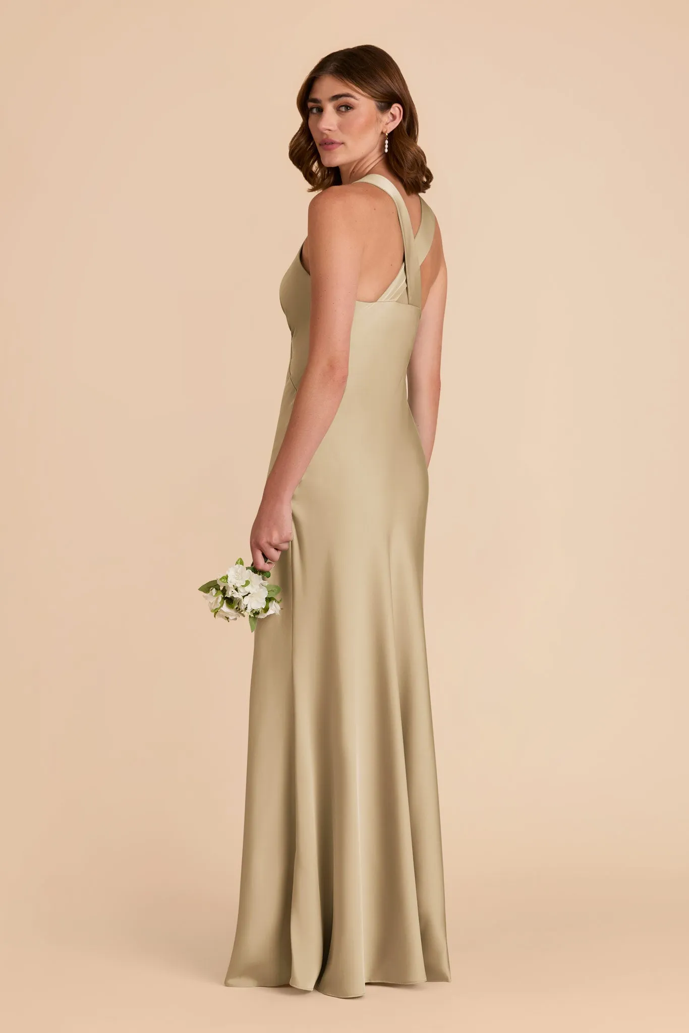 Veronica Matte Satin Dress - Moss Green sold by Birdy Grey product image thumbnail 5