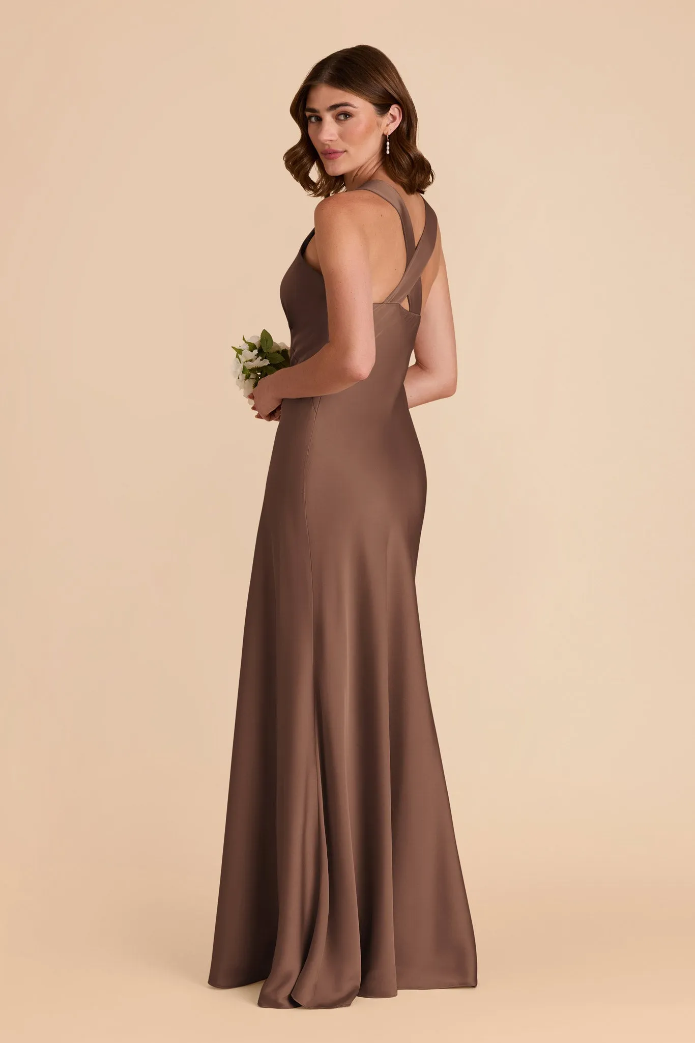 Veronica Matte Satin Dress - Mocha sold by Birdy Grey product image thumbnail 5
