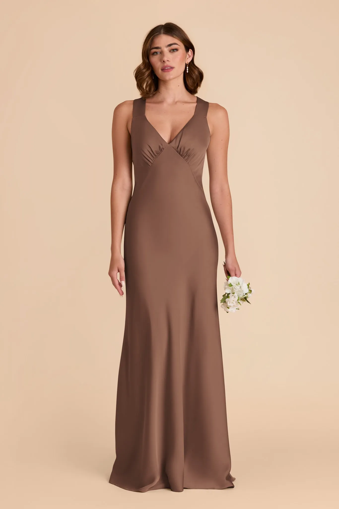 Veronica Matte Satin Dress - Mocha sold by Birdy Grey product image thumbnail 3
