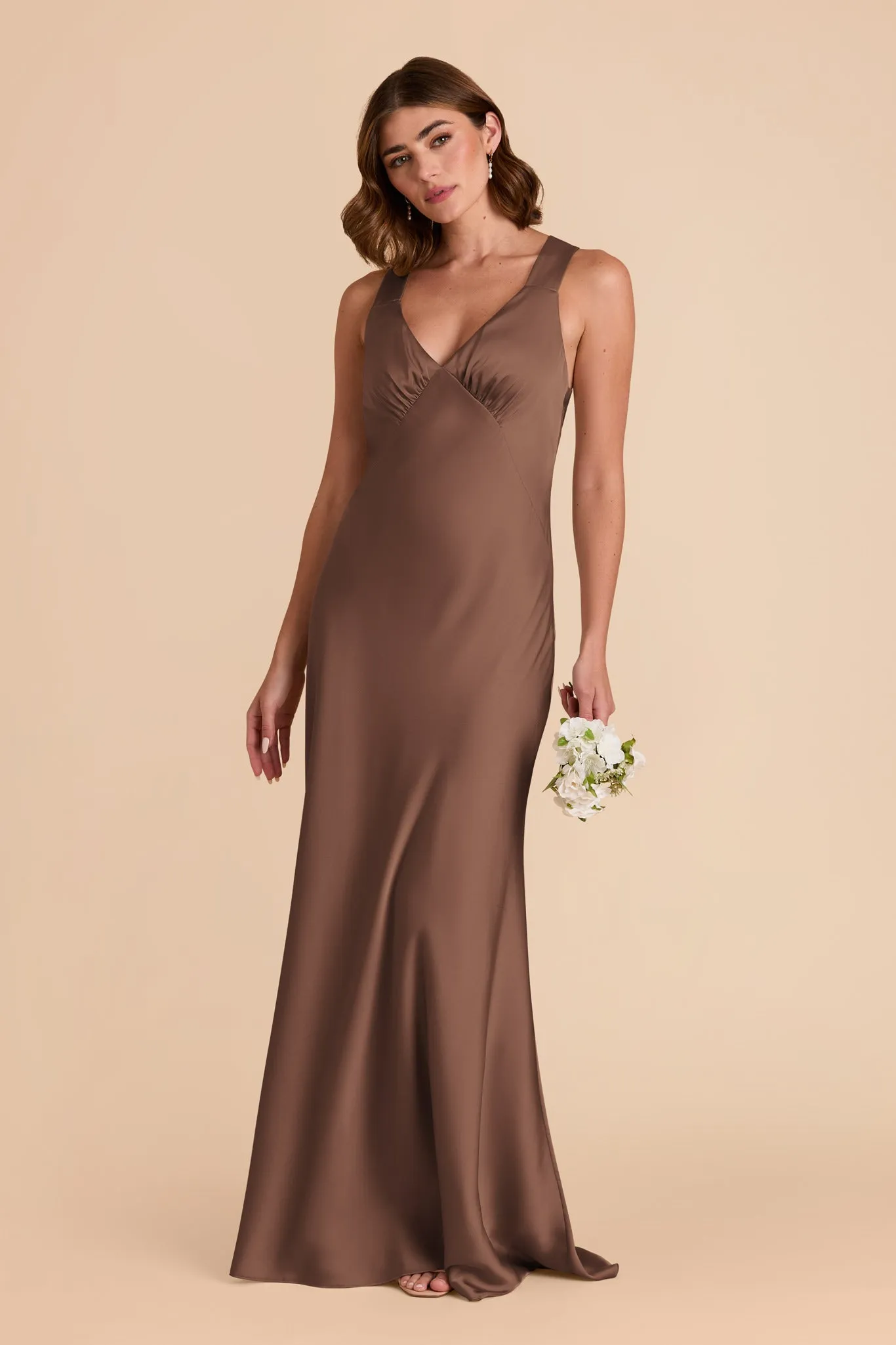 Veronica Matte Satin Dress - Mocha sold by Birdy Grey product image thumbnail 4