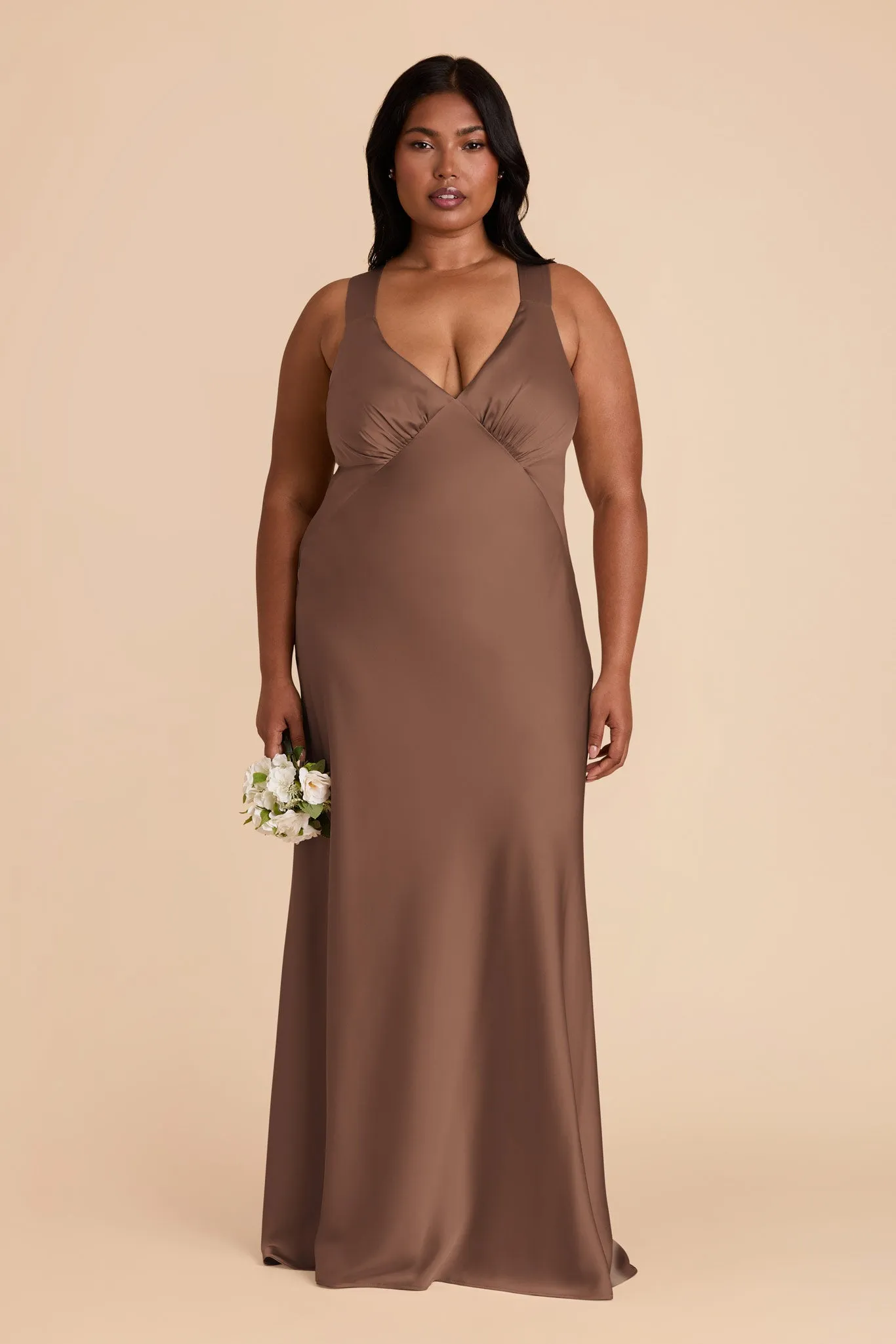Veronica Matte Satin Dress - Mocha sold by Birdy Grey product image thumbnail 2
