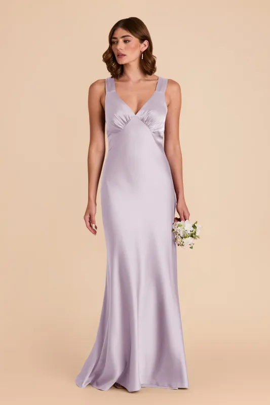 Veronica Matte Satin Dress - Dusty Lilac sold by Birdy Grey
