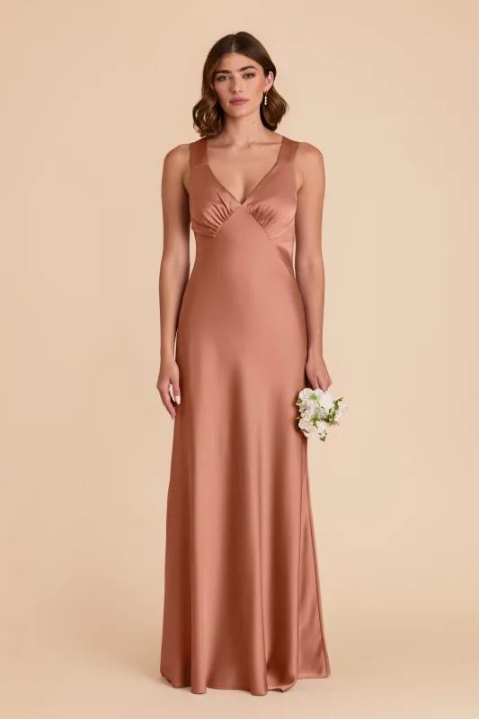 Veronica Matte Satin Dress - Desert Rose sold by Birdy Grey