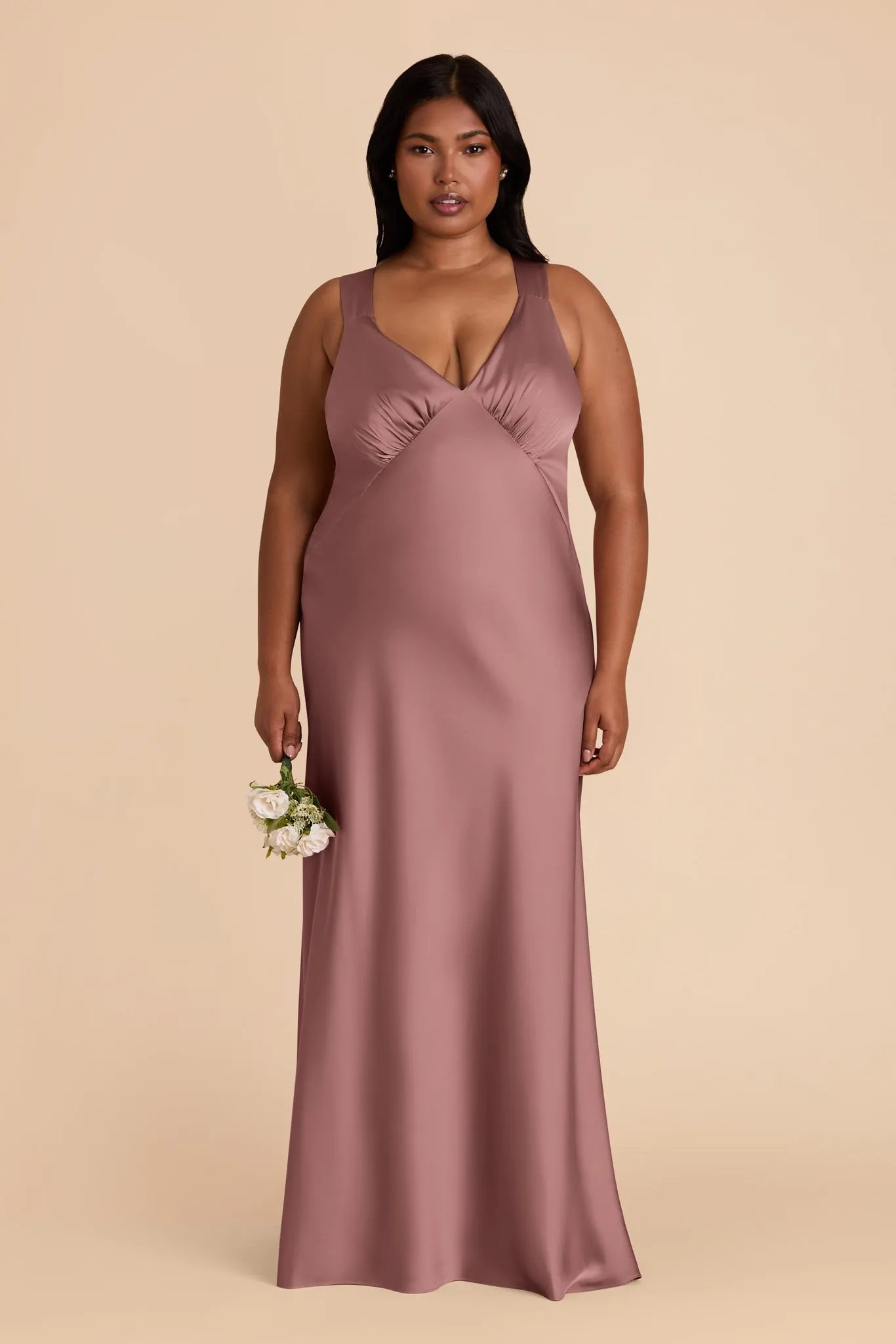 Veronica Matte Satin Dress - Dark Mauve sold by Birdy Grey product image thumbnail 2