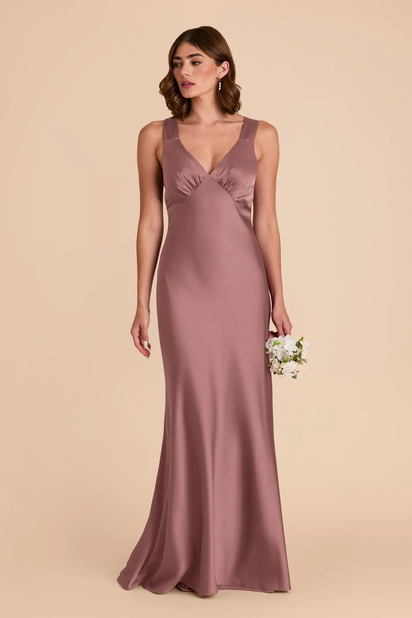 Veronica Matte Satin Dress - Dark Mauve sold by Birdy Grey product image thumbnail 3
