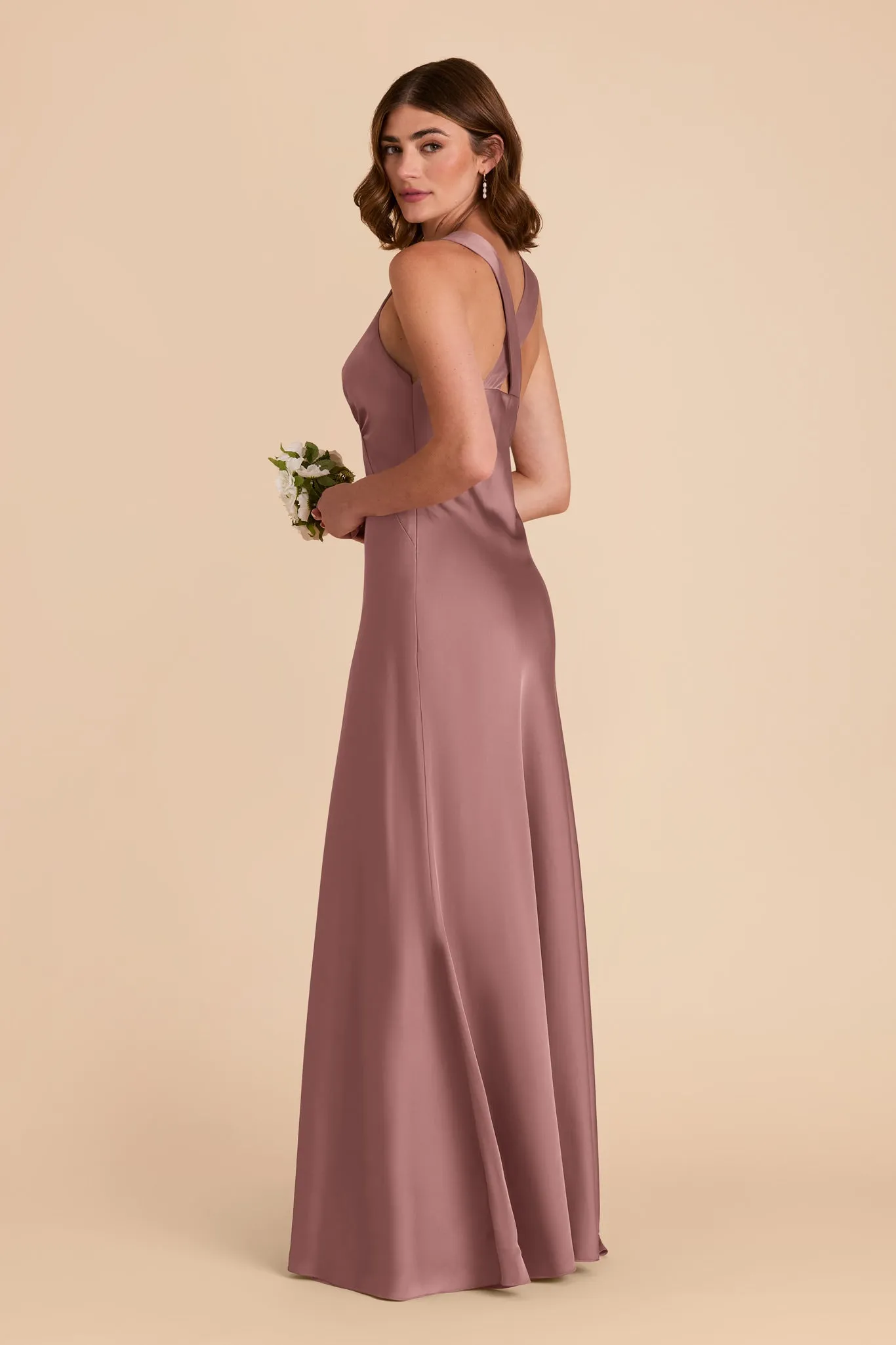 Veronica Matte Satin Dress - Dark Mauve sold by Birdy Grey product image thumbnail 5