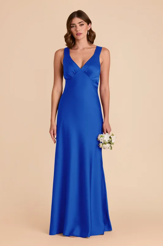 Veronica Matte Satin Dress - Cobalt Blue sold by Birdy Grey