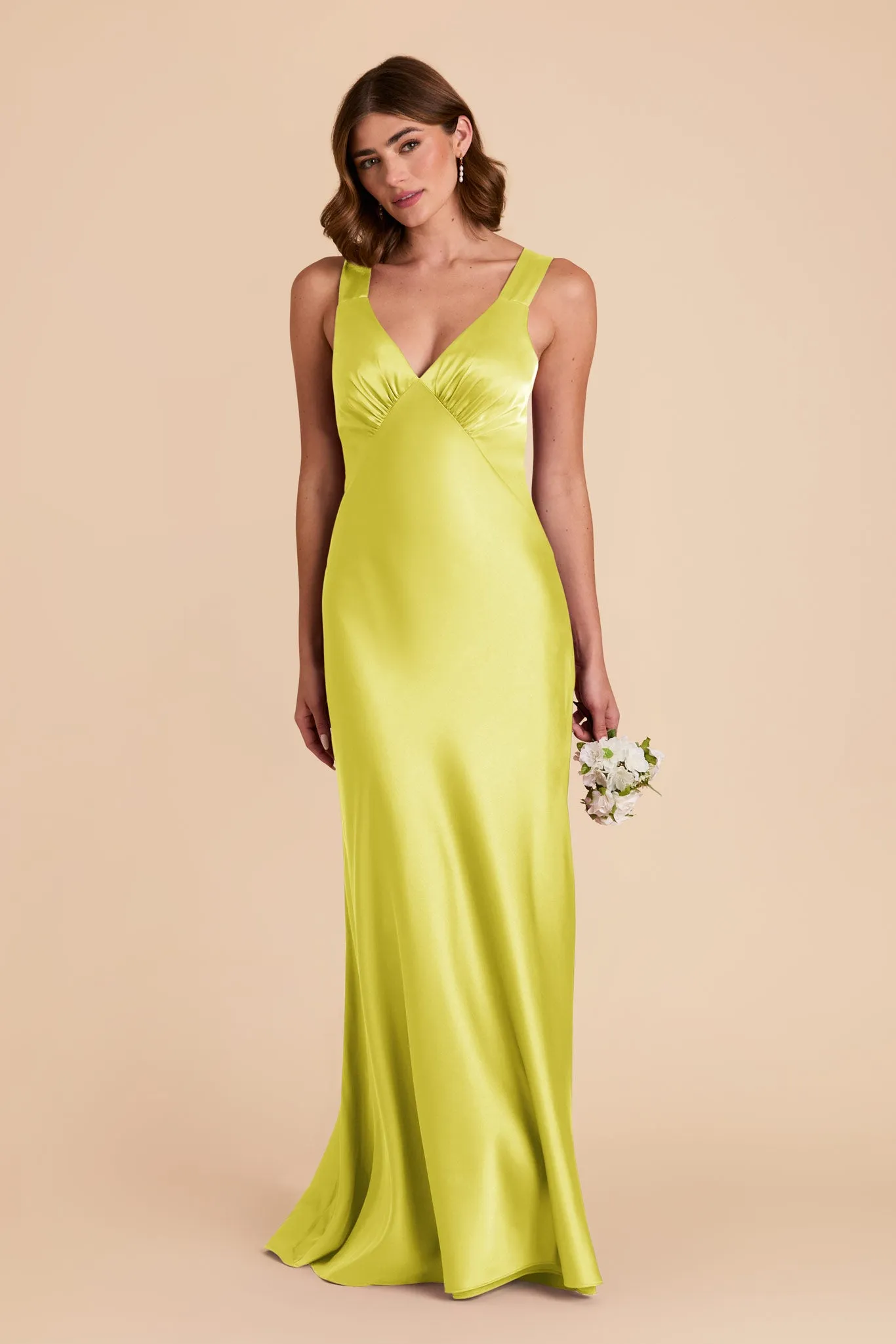 Veronica Matte Satin Dress - Chartreuse sold by Birdy Grey product image thumbnail 3
