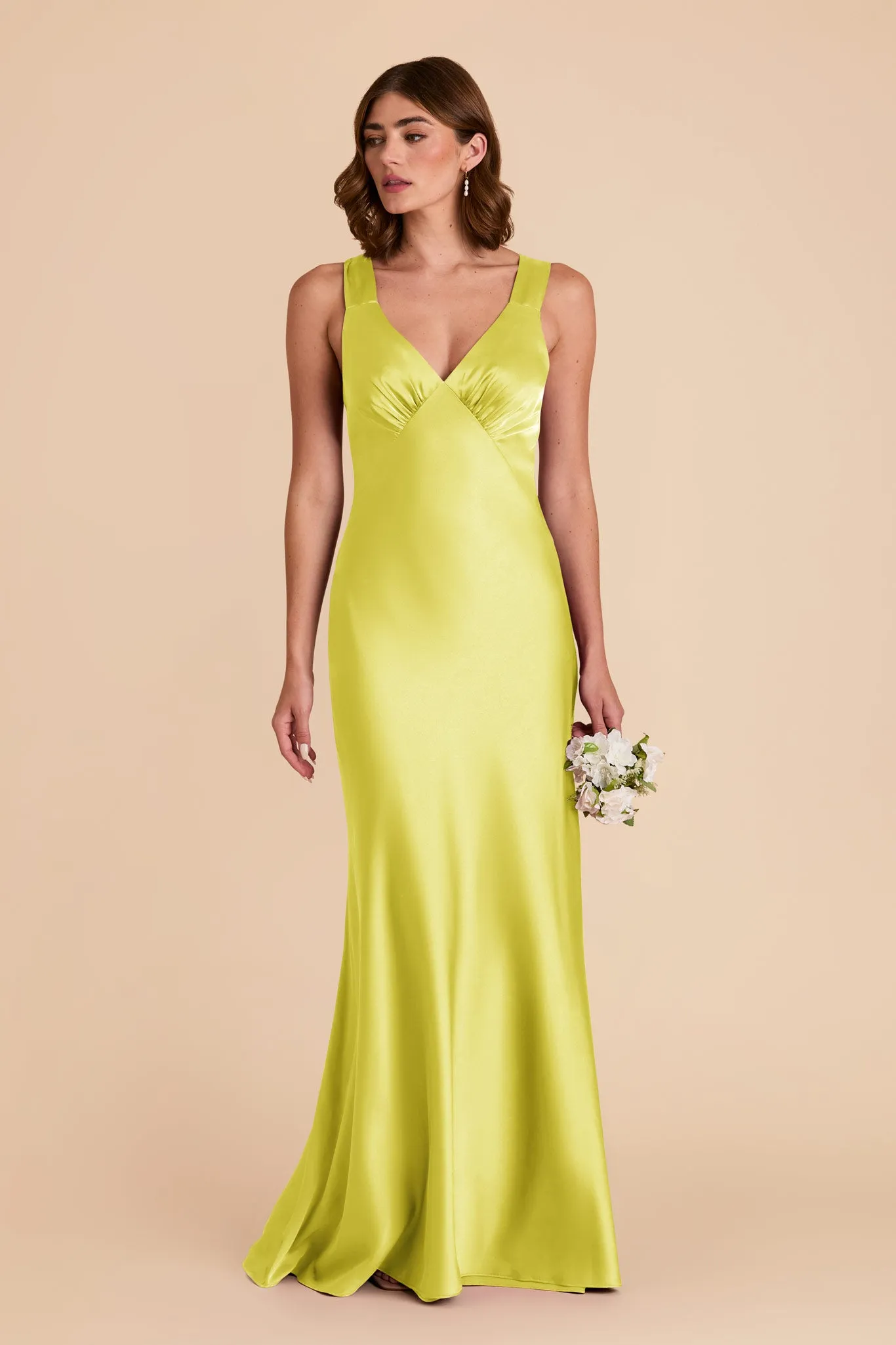 Veronica Matte Satin Dress - Chartreuse sold by Birdy Grey product image thumbnail 5