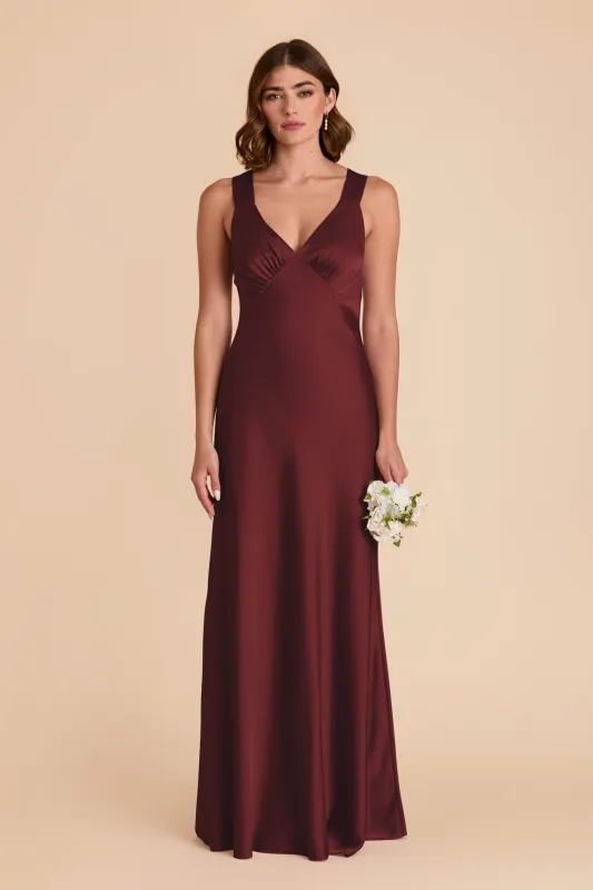 Veronica Matte Satin Dress - Cabernet sold by Birdy Grey