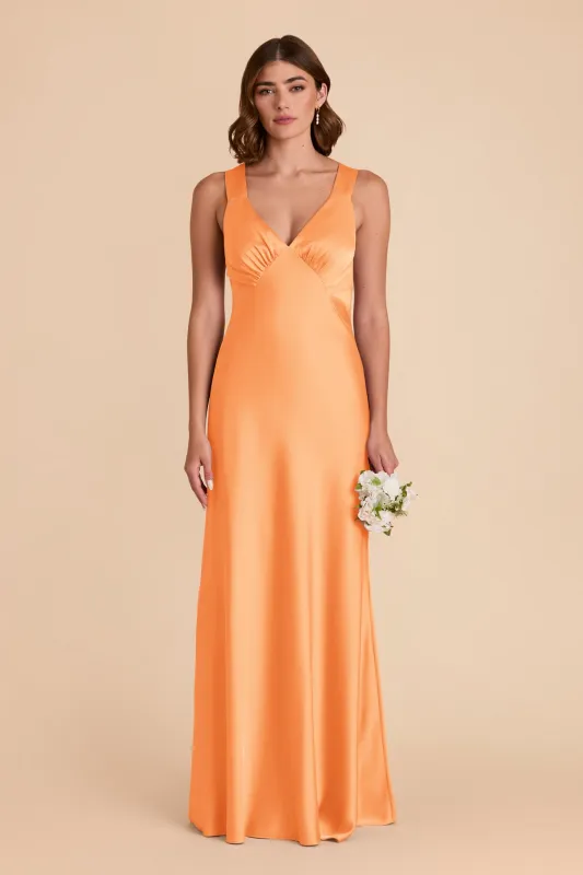 Veronica Matte Satin Dress - Apricot sold by Birdy Grey