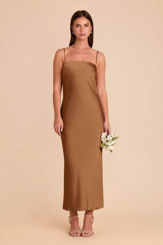 Isla Matte Satin Dress - Copper sold by Birdy Grey