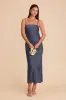Isla Matte Satin Dress - Dusk Blue sold by Birdy Grey