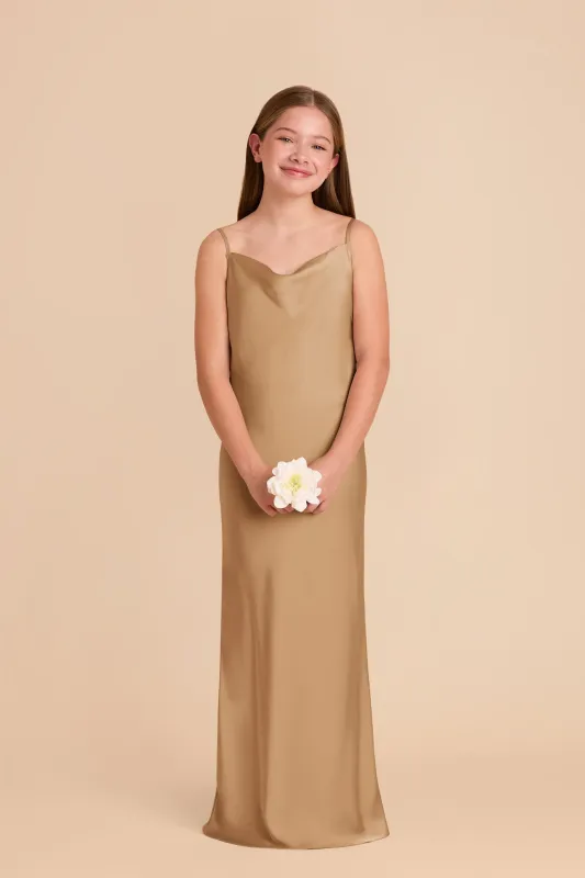 Elisa Junior Matte Satin Dress - Yellow Gold sold by Birdy Grey