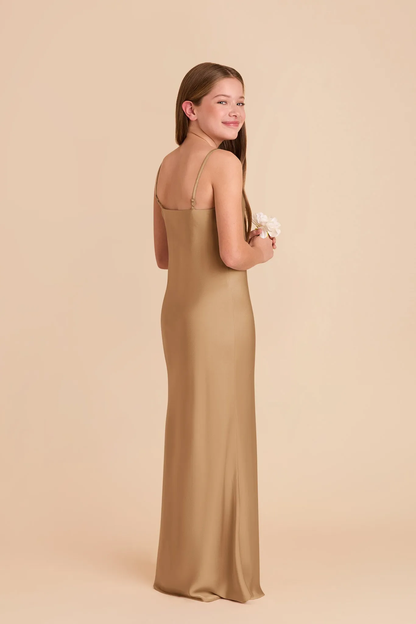 Elisa Junior Matte Satin Dress - Yellow Gold sold by Birdy Grey product image thumbnail 3