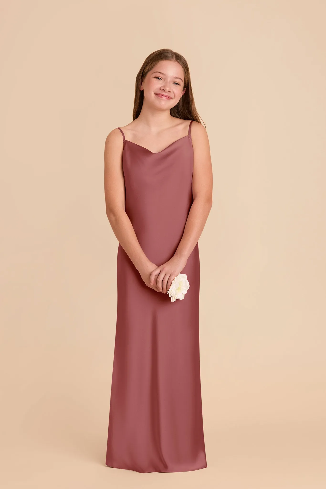 Elisa Junior Matte Satin Dress - Wild Rose sold by Birdy Grey