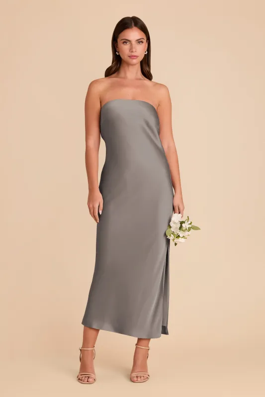 Isla Matte Satin Dress - Quartz sold by Birdy Grey