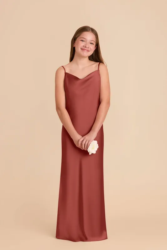 Elisa Junior Matte Satin Dress - Spice sold by Birdy Grey