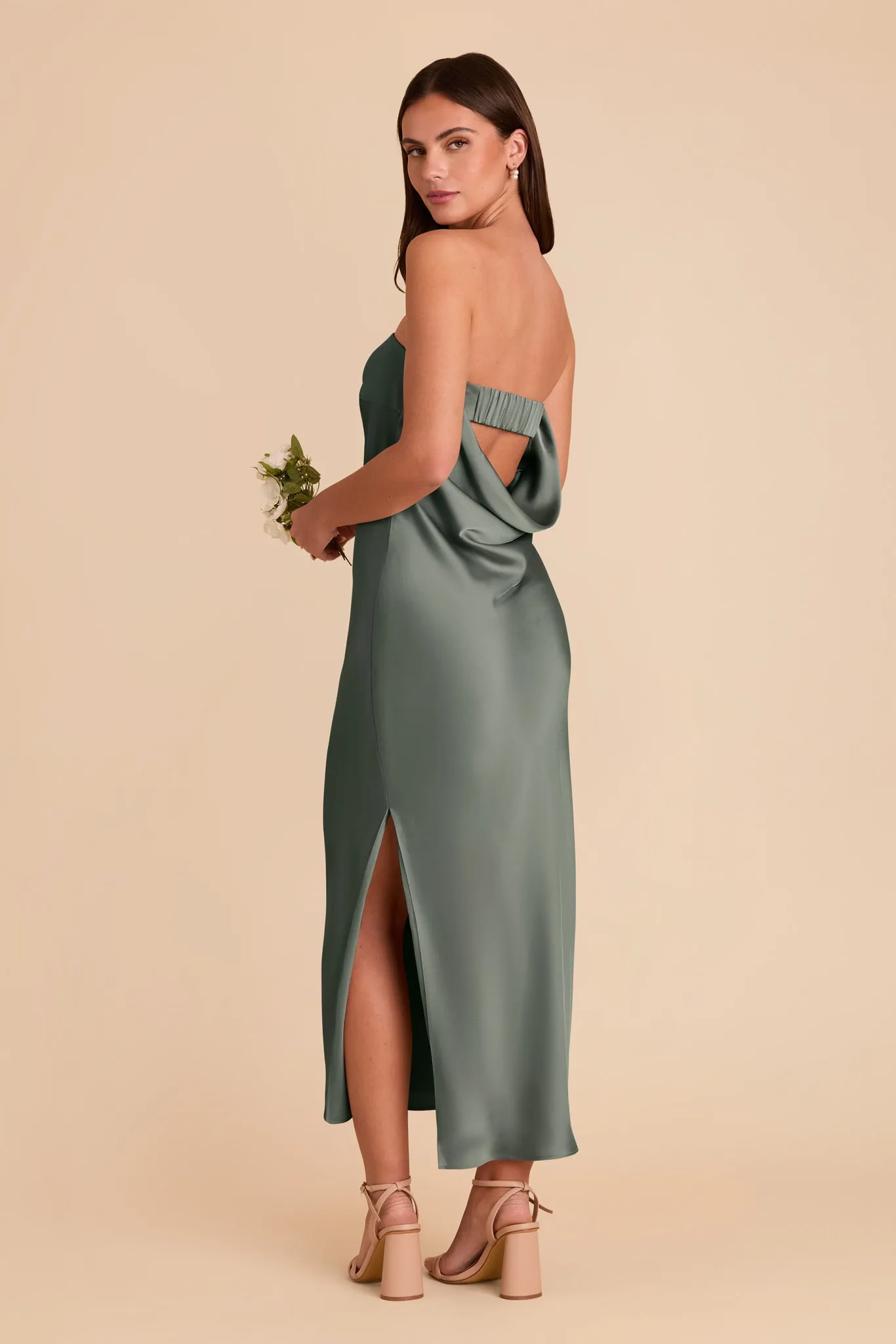 Isla Matte Satin Dress - Sea Glass sold by Birdy Grey product image thumbnail 4
