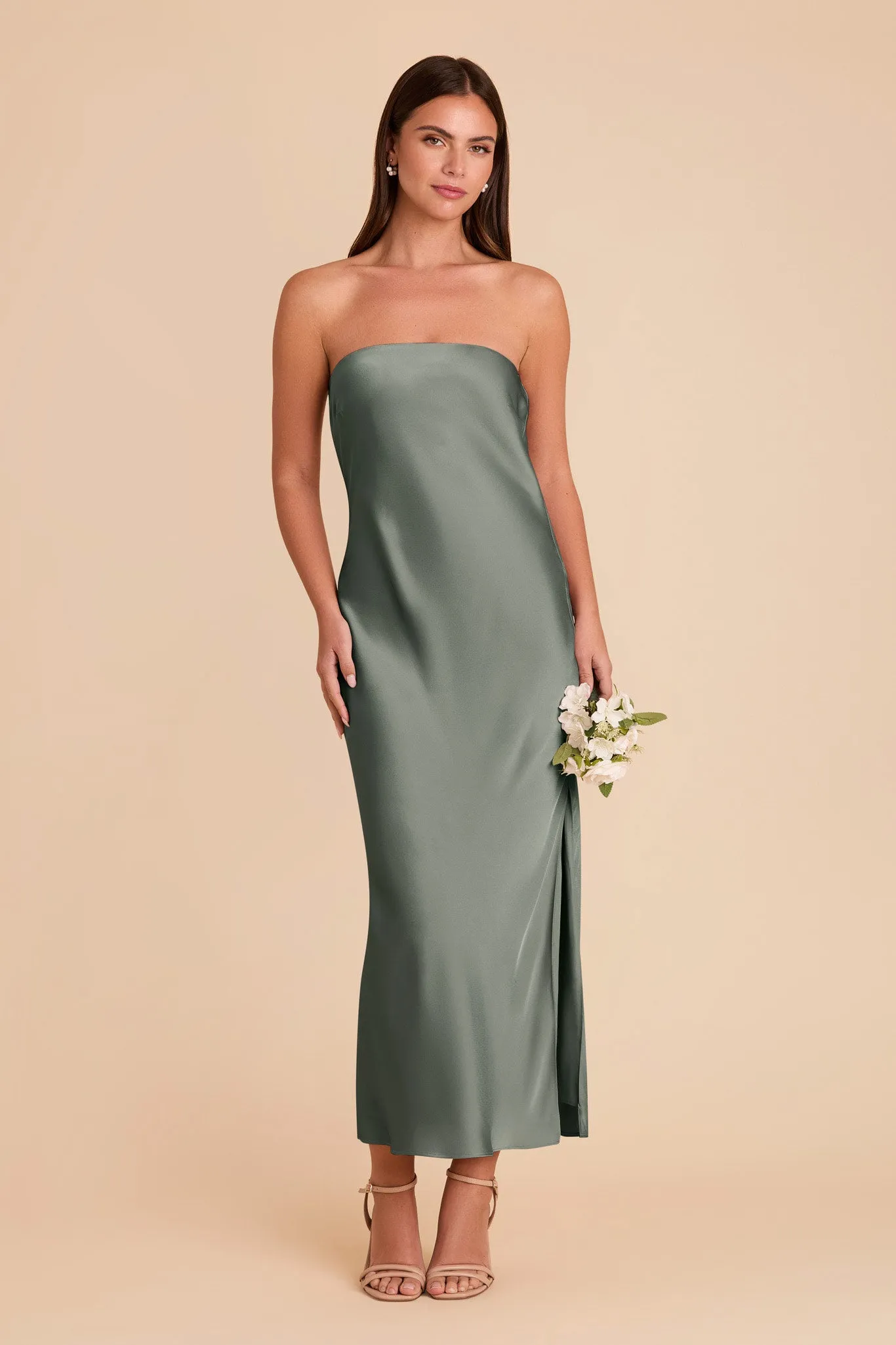 Isla Matte Satin Dress - Sea Glass sold by Birdy Grey