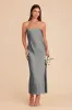 Isla Matte Satin Dress - Silver sold by Birdy Grey