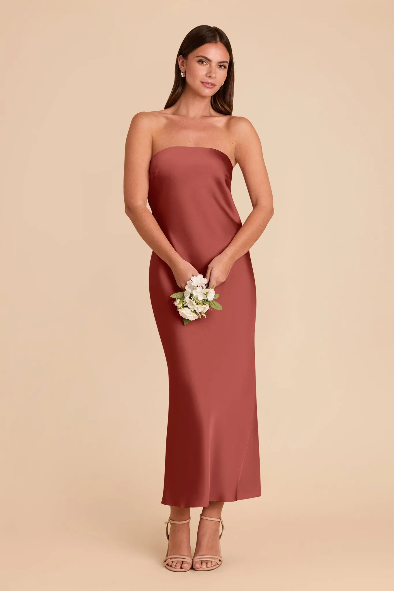 Isla Matte Satin Dress - Spice sold by Birdy Grey product image thumbnail 4
