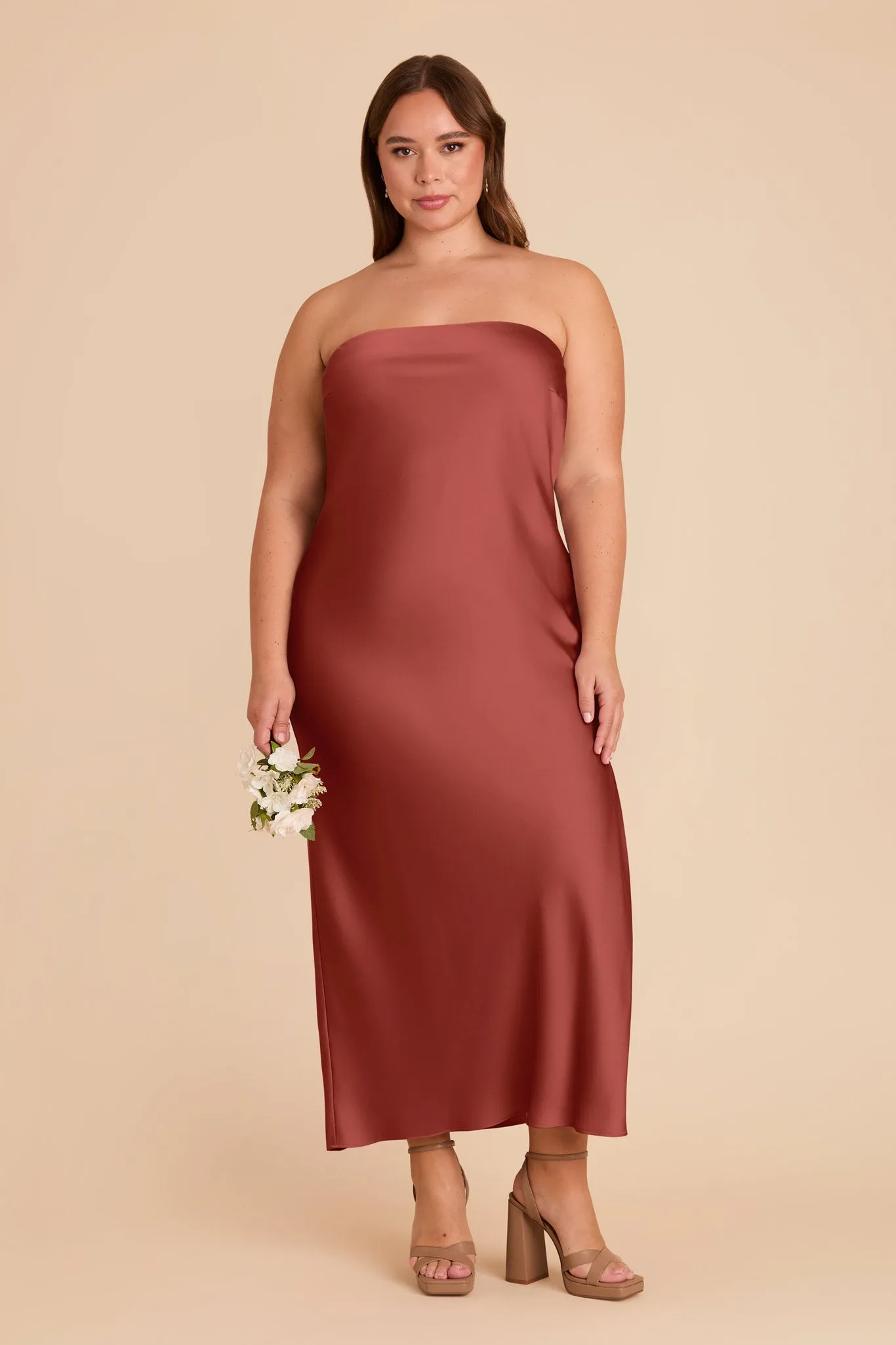 Isla Matte Satin Dress - Spice sold by Birdy Grey product image thumbnail 2