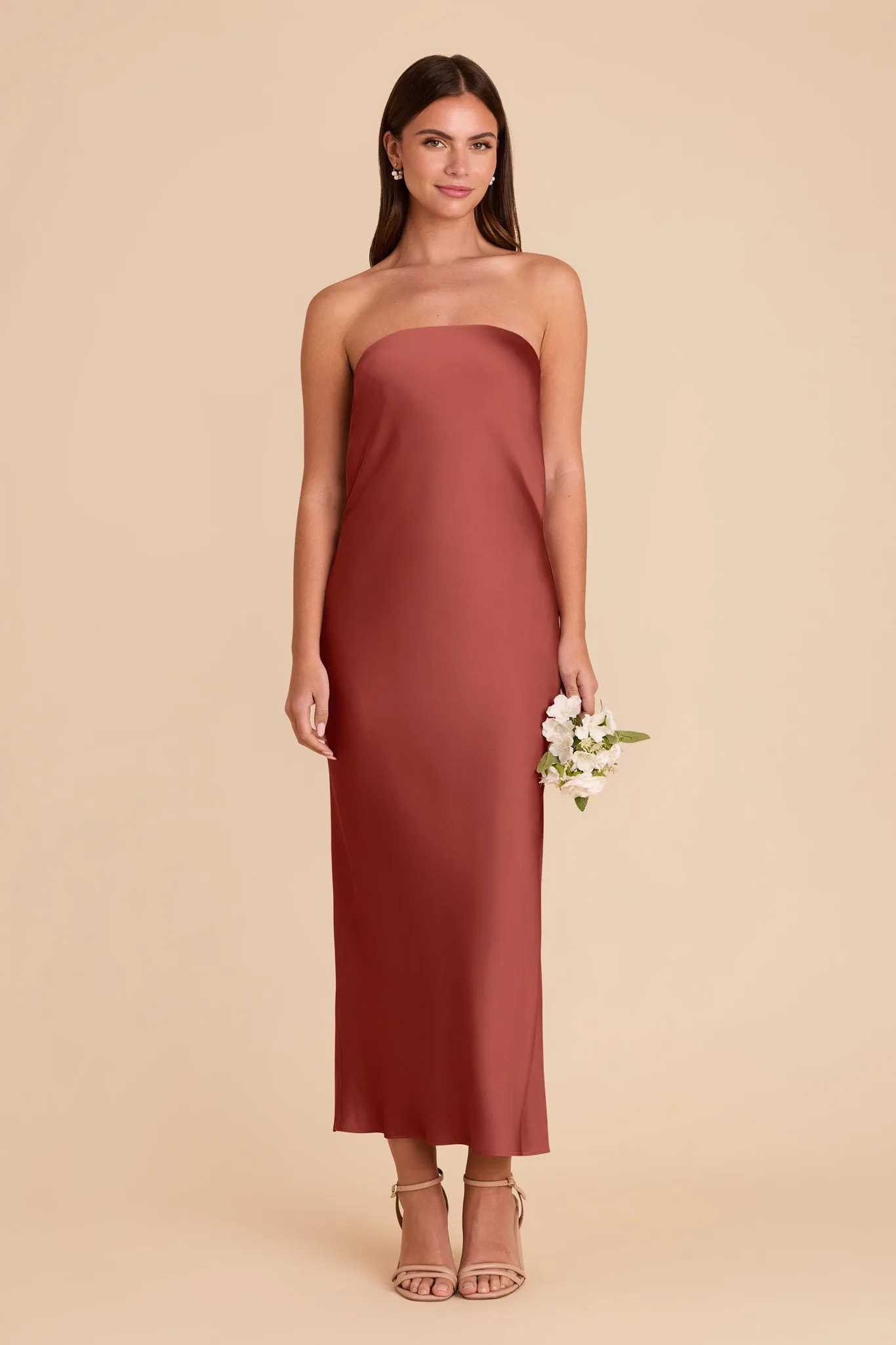 Isla Matte Satin Dress - Spice sold by Birdy Grey product image thumbnail 3