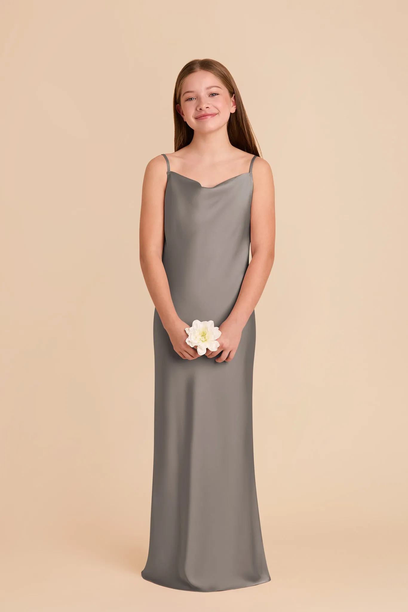 Elisa Junior Matte Satin Dress - Quartz sold by Birdy Grey