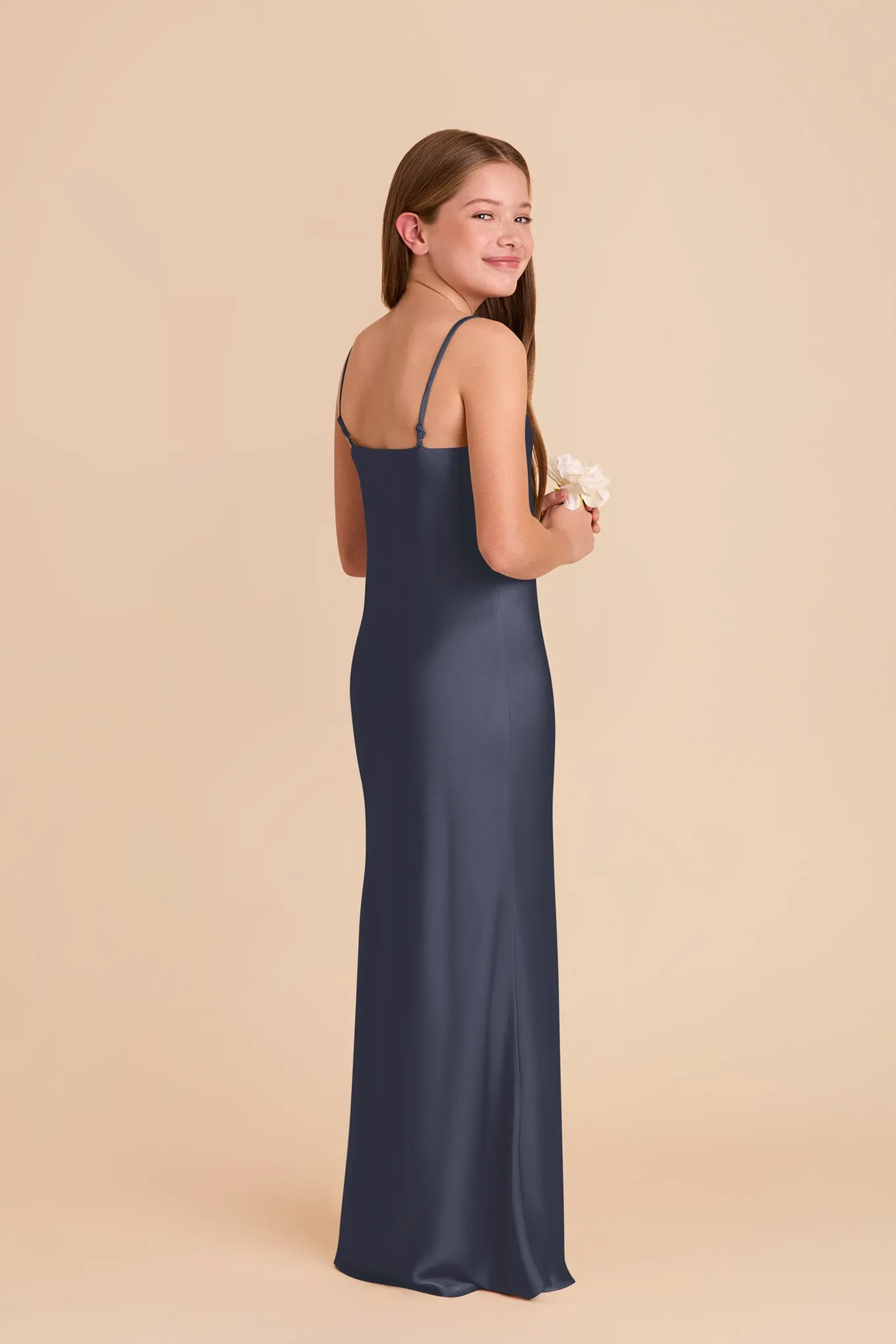 Elisa Junior Matte Satin Dress - Dusk Blue sold by Birdy Grey product image thumbnail 3
