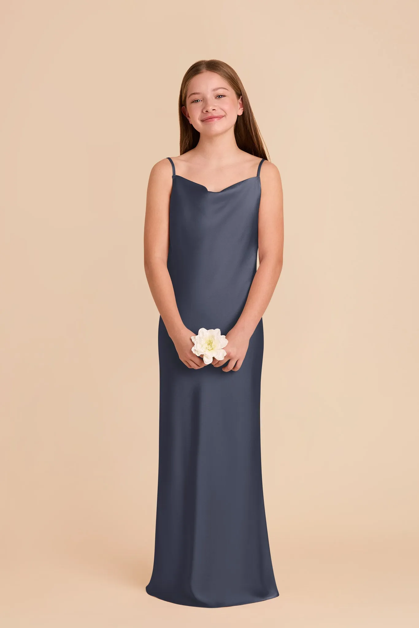 Elisa Junior Matte Satin Dress - Dusk Blue sold by Birdy Grey product image thumbnail 2