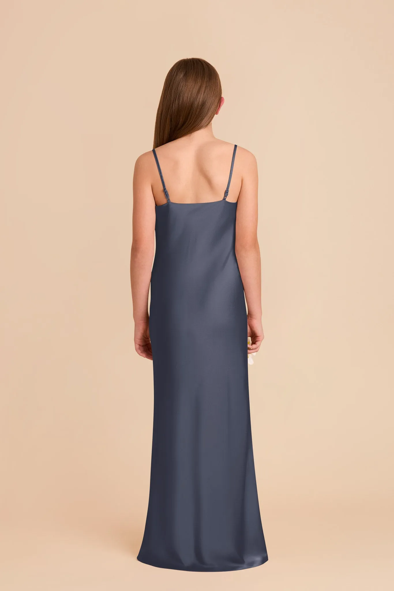 Elisa Junior Matte Satin Dress - Dusk Blue sold by Birdy Grey product image thumbnail 4