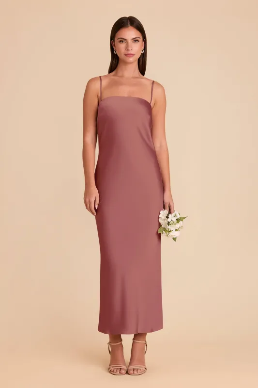 Isla Matte Satin Dress - Wild Rose sold by Birdy Grey