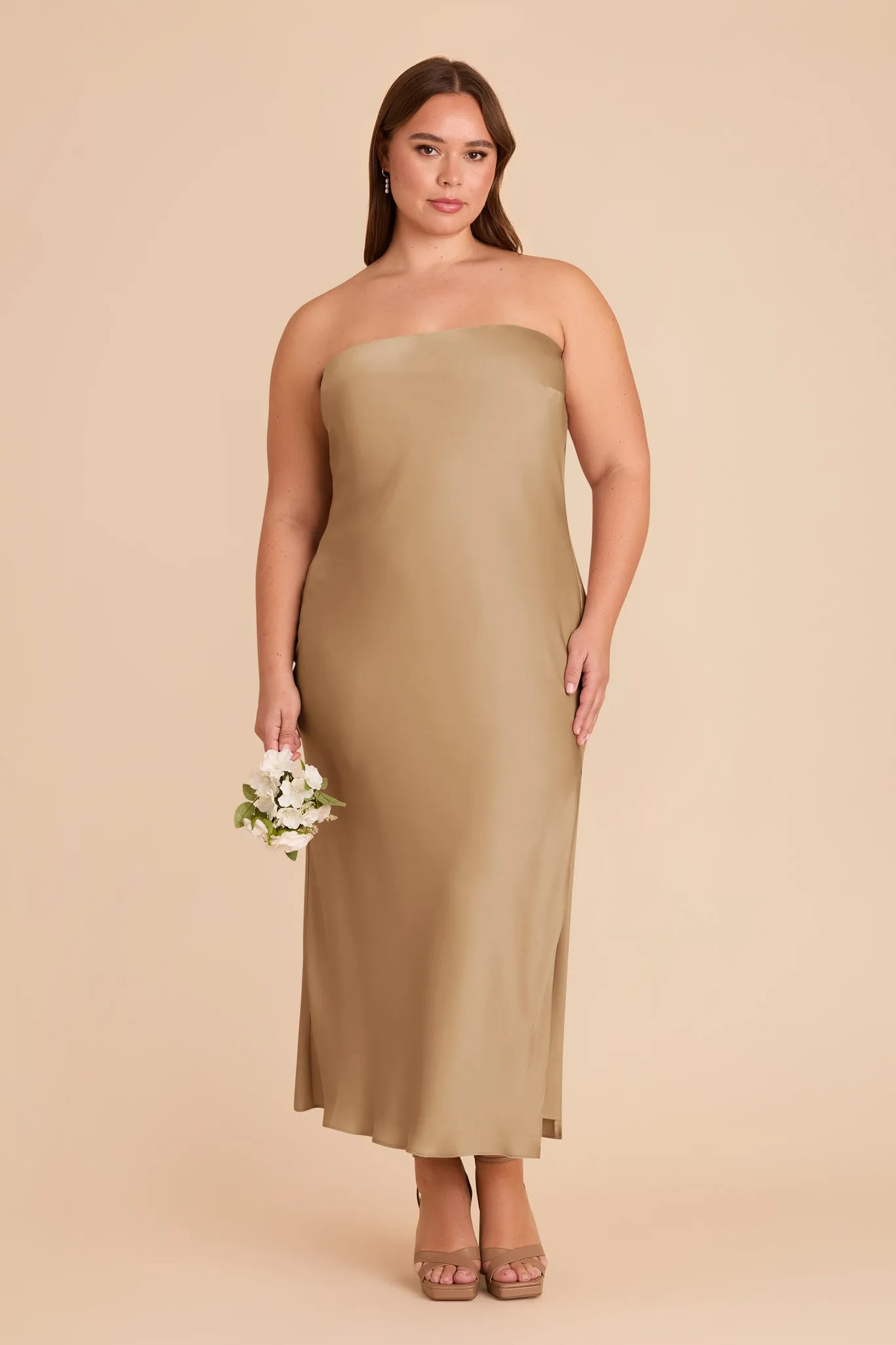 Isla Matte Satin Dress - Yellow Gold sold by Birdy Grey product image thumbnail 2