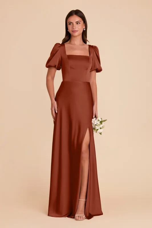 Judy Matte Satin Dress - Auburn sold by Birdy Grey